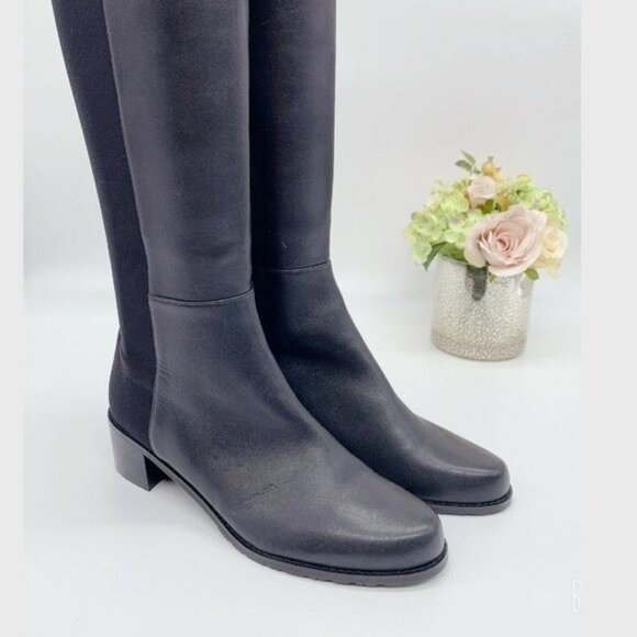 Stuart Weitzman Keelan City Womens Knee High Stretchy Boots Black Leather US 10 - Picture 3 of 11